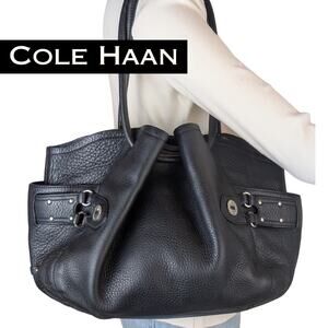 Cole Haan Hobo Tote Shoulder Bag Black Leather Village Classics Slouchy Work